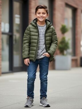 Spyder Kids Olive Hooded Puffer Jacket